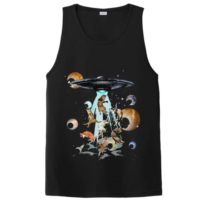 Galaxy Cat Cat UFO Apparel Performance Tank