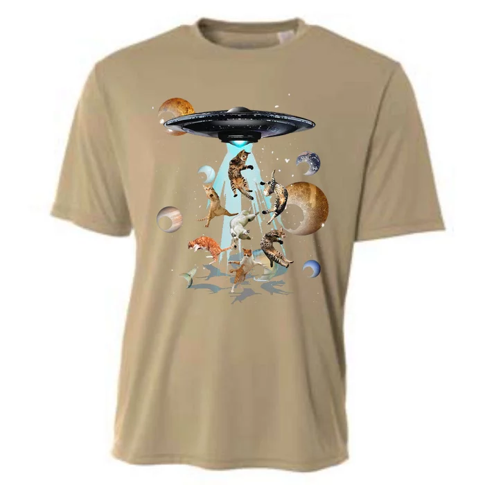 Galaxy Cat Cat UFO Apparel Cooling Performance Crew T-Shirt