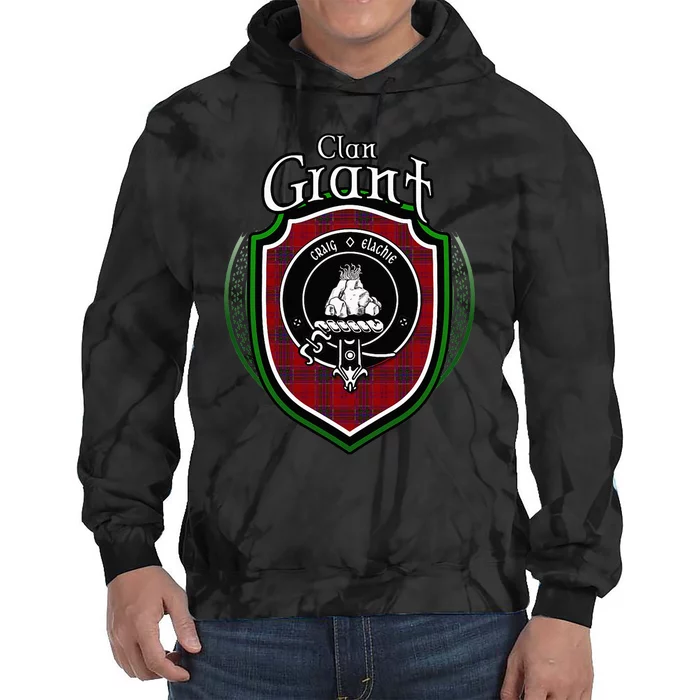 Grant Clan Crest Scottish Clan Grant Family Crest Badge Tie Dye Hoodie