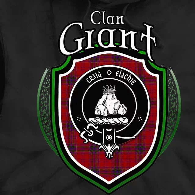 Grant Clan Crest Scottish Clan Grant Family Crest Badge Tie Dye Hoodie