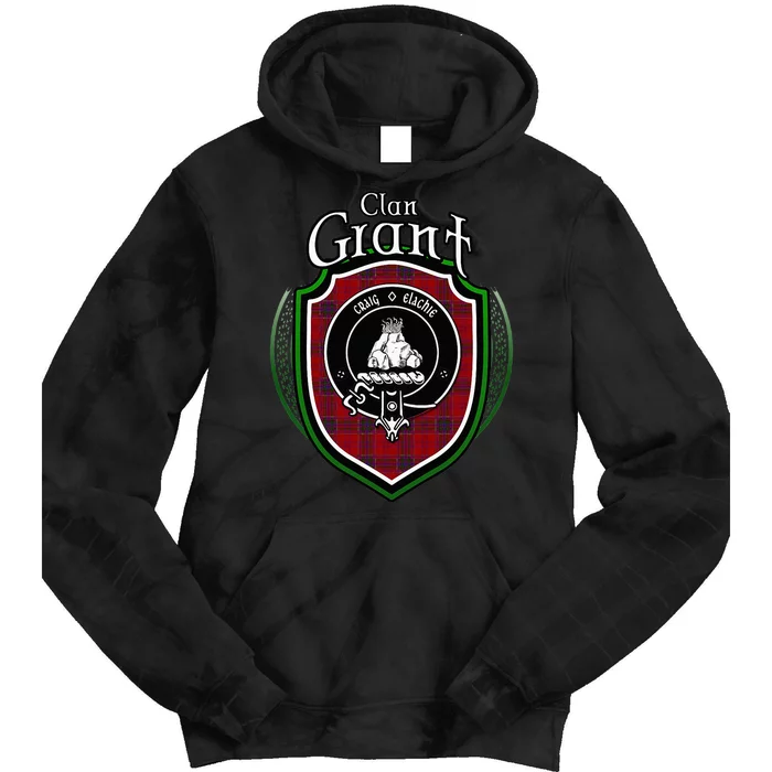 Grant Clan Crest Scottish Clan Grant Family Crest Badge Tie Dye Hoodie