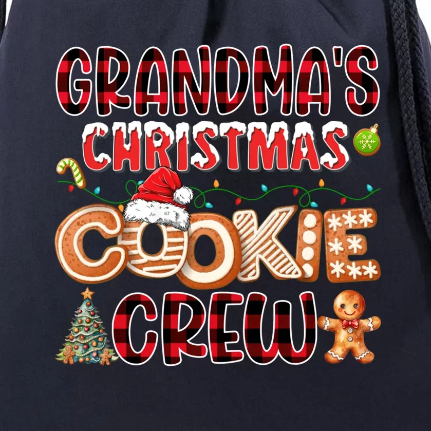 Grandma’S Christmas Cookie Crew Red Plaid Matching Family Gift Drawstring Bag