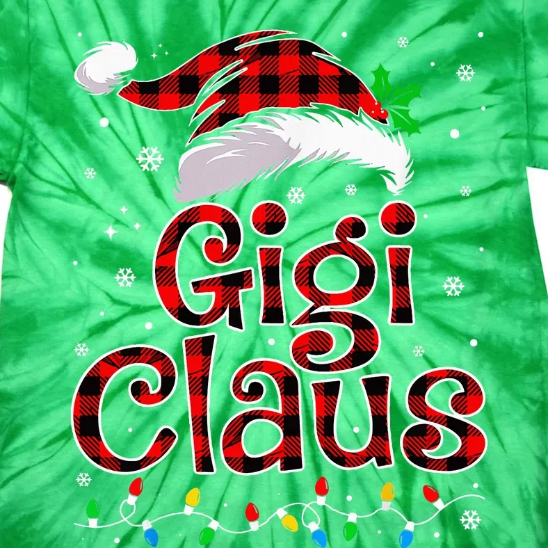 Gigi Claus Christmas Lights Pajama Family Matching Tie-Dye T-Shirt