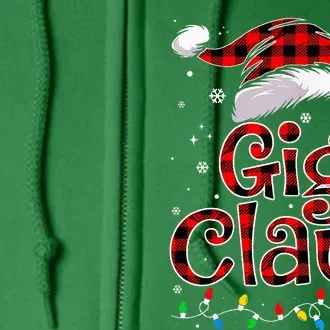 Gigi Claus Christmas Lights Pajama Family Matching Full Zip Hoodie