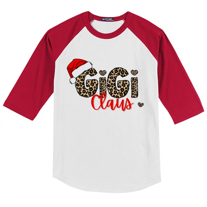 Gigi Claus Christmas Kids Colorblock Raglan Jersey