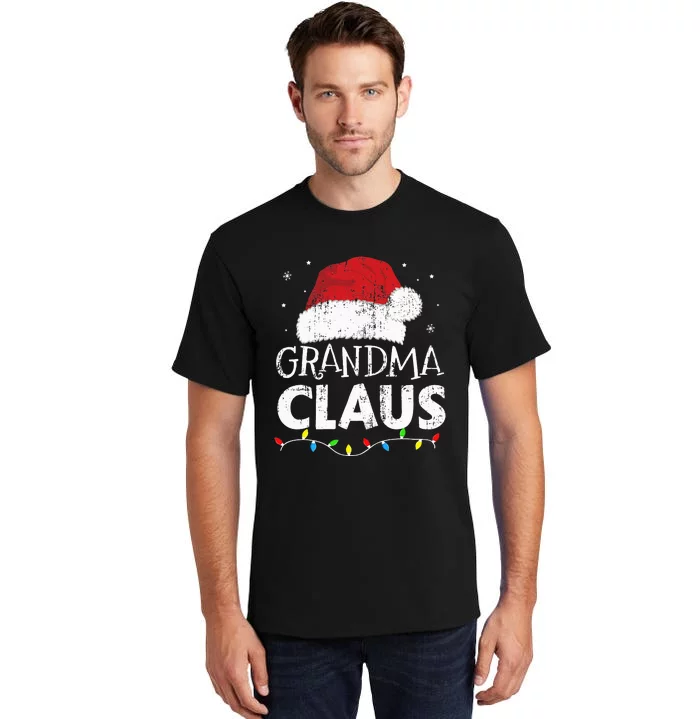 Grandma claus christmas lights matching family xmas pajama Tall T-Shirt