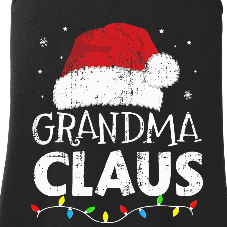 Grandma claus christmas lights matching family xmas pajama Ladies Essential Tank