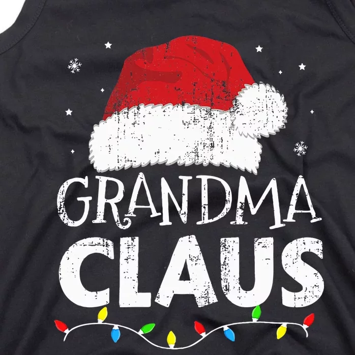 Grandma claus christmas lights matching family xmas pajama Tank Top