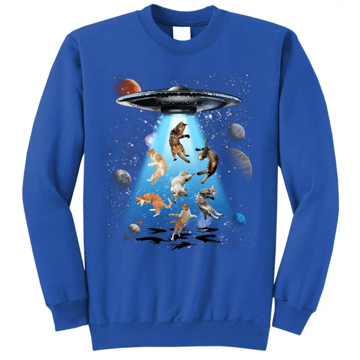 Galaxy Cat Cat Ufo Funny Cat Cat Graphic Cat Owner Gift Tall Sweatshirt