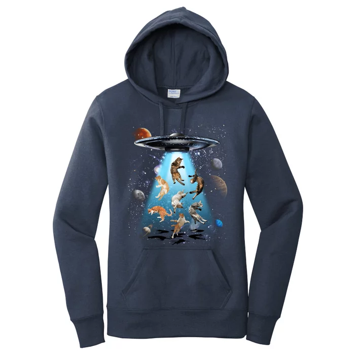 Galaxy Cat Cat Ufo Funny Cat Cat Graphic Cat Owner Gift Women's Pullover Hoodie