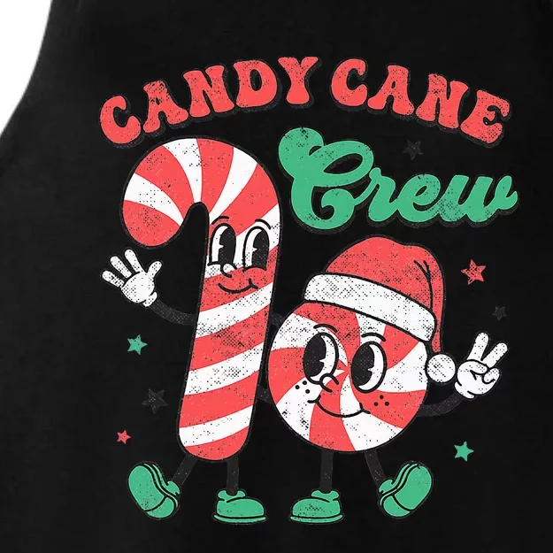 Groovy Candy Cane Crew Christmas Love Candy Ladies Tri-Blend Wicking Tank