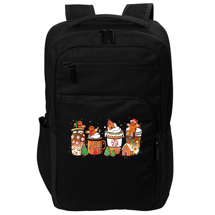 Gingerbread Cookie Christmas Coffee Cups Latte Drink Outfit Impact Tech Backpack