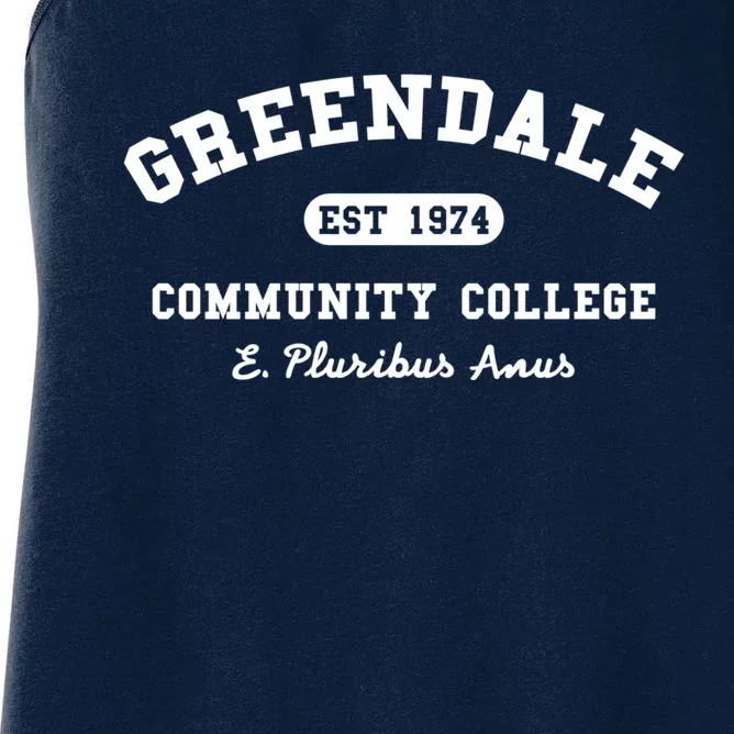 Greendale Community College E Pluribus Anus Women's Racerback Tank