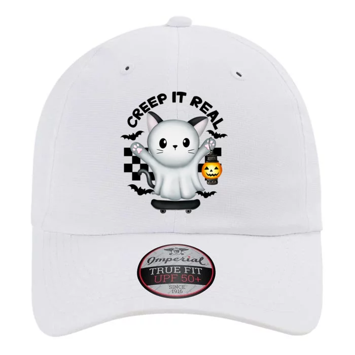 Ghost Cat Creep It Real Skateboarding Ghost Retro Halloween Gift The Original Performance Cap