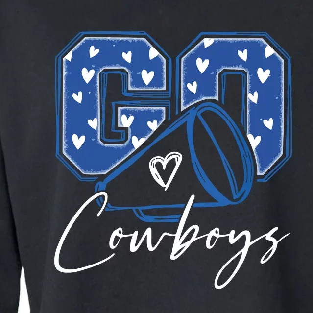 Go Cheer Cowboys Design Gift Cropped Pullover Crew