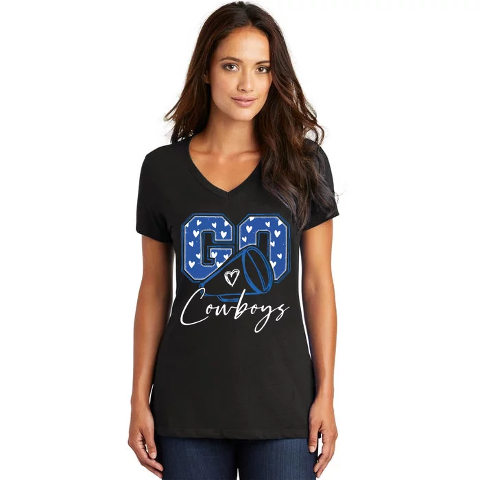 Go Cheer Cowboys Design Gift Women's V-Neck T-Shirt