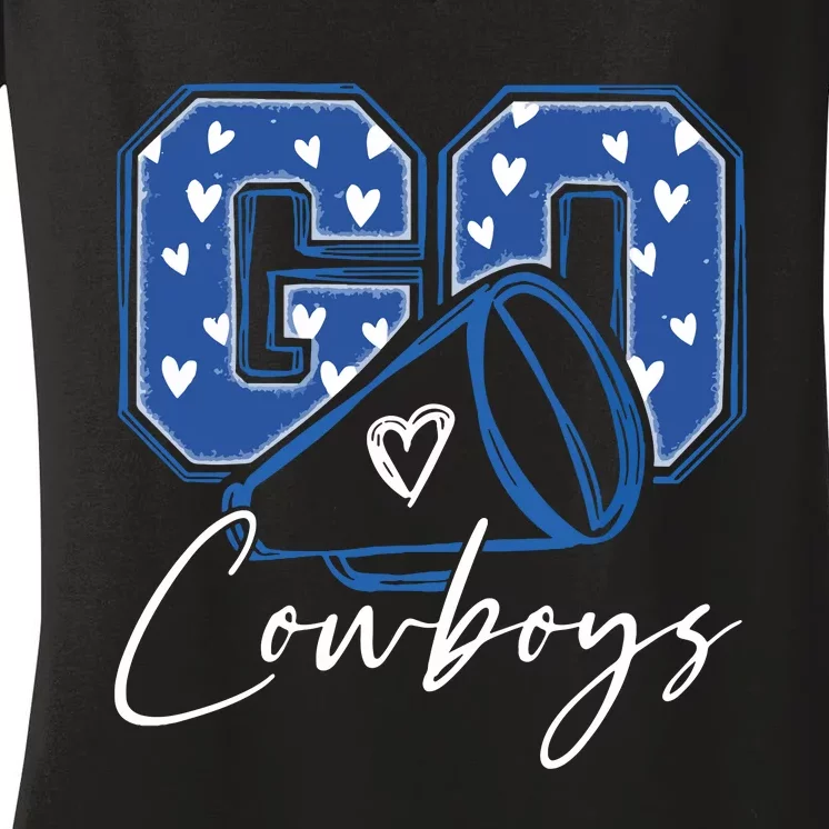 Go Cheer Cowboys Design Gift Women's V-Neck T-Shirt