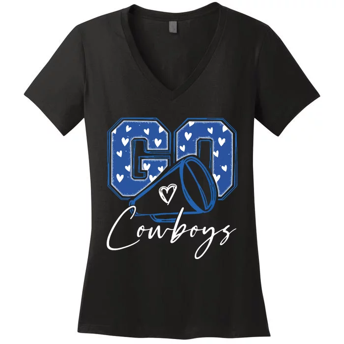 Go Cheer Cowboys Design Gift Women's V-Neck T-Shirt