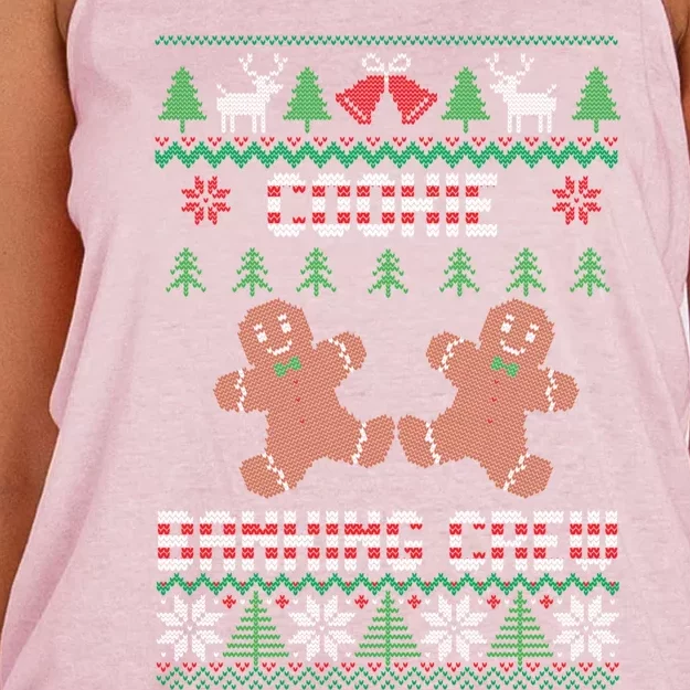 Gingerbread Christmas Cookie Baking Crew Ugly Xmas Pajama Cool Gift Women's Knotted Racerback Tank