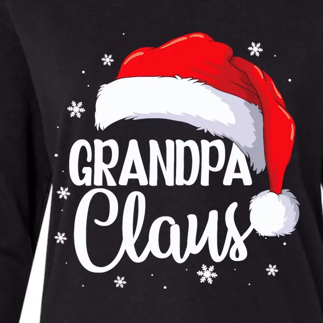 Grandpa Claus Christmas Family Pajama Santa Hat Dad Xmas Womens Cotton Relaxed Long Sleeve T-Shirt