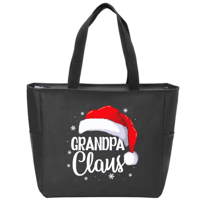 Grandpa Claus Christmas Family Pajama Santa Hat Dad Xmas Zip Tote Bag