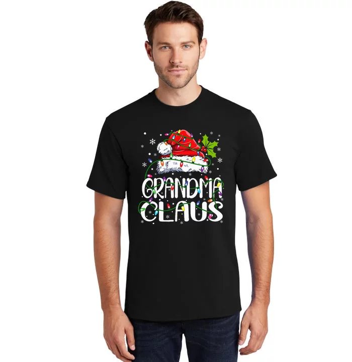 Grandma Claus Christmas Lights Pajama Family Matching Tall T-Shirt