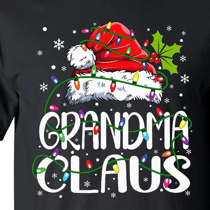 Grandma Claus Christmas Lights Pajama Family Matching Tall T-Shirt