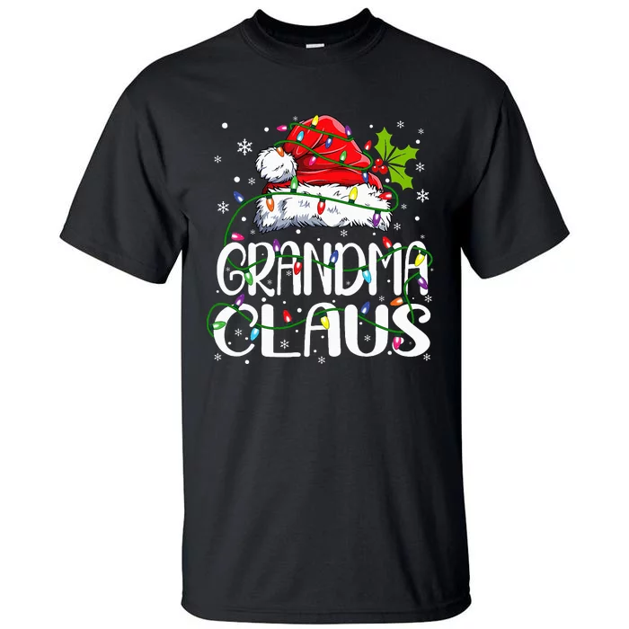 Grandma Claus Christmas Lights Pajama Family Matching Tall T-Shirt