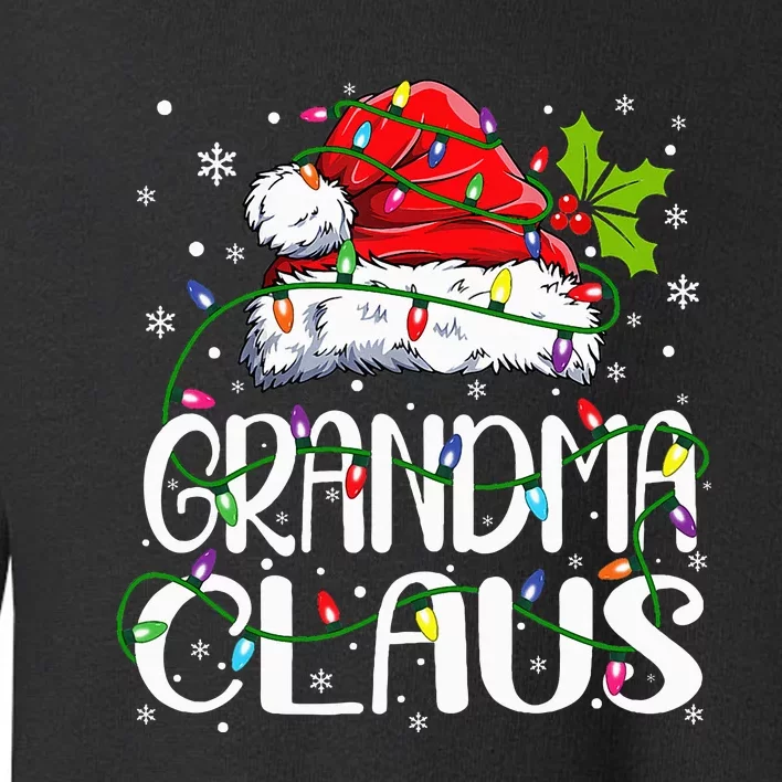 Grandma Claus Christmas Lights Pajama Family Matching Toddler Sweatshirt