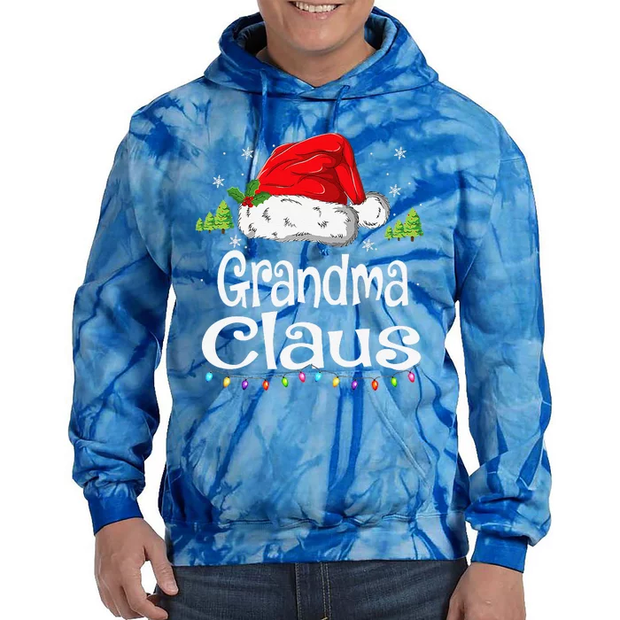 Grandma Claus Christmas Pajama Family Matching Xmas Tie Dye Hoodie