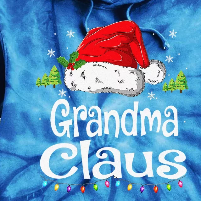 Grandma Claus Christmas Pajama Family Matching Xmas Tie Dye Hoodie