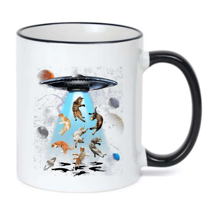 Galaxy Cat, Cat UFO, Funny Cat, Cat Graphic Black Color Changing Mug