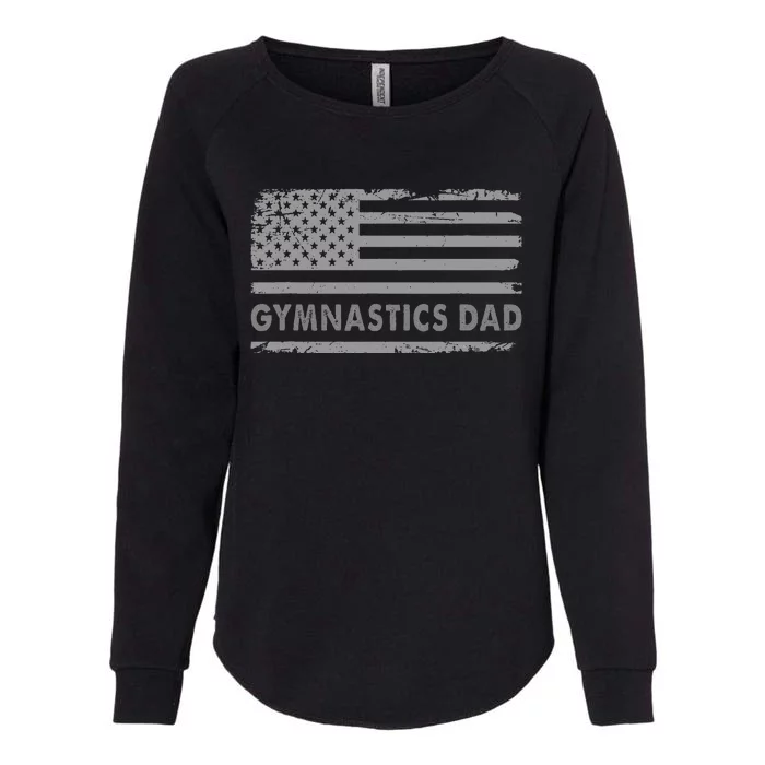 Gymnast Cheer Dad Gymnastics Dad Us Flag Gymnastic Lover Womens California Wash Sweatshirt