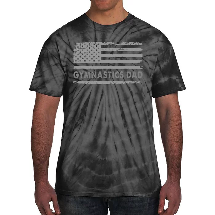 Gymnast Cheer Dad Gymnastics Dad Us Flag Gymnastic Lover Tie-Dye T-Shirt