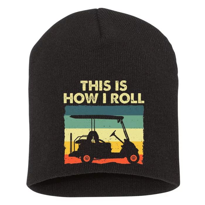 Golf Cart Design Golfer Golf Lover Short Acrylic Beanie