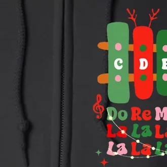 Groovy Cdef Do Re Mi Fa La La La La Music Teacher Christmas Full Zip Hoodie