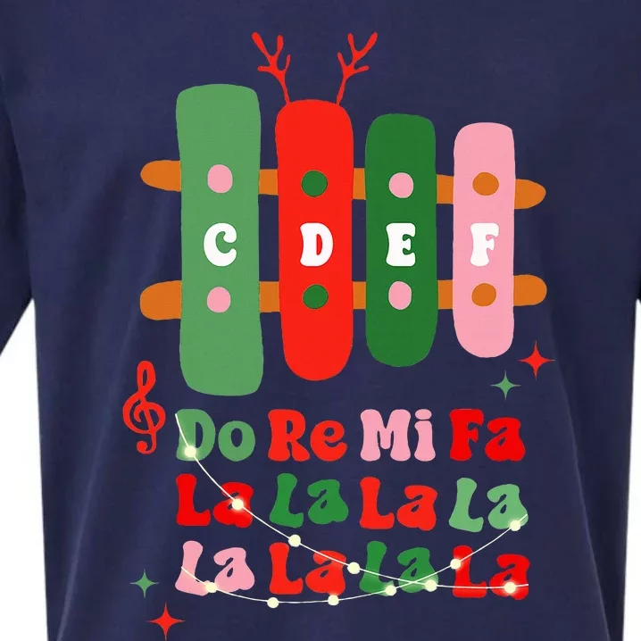 Groovy Cdef Do Re Mi Fa La La La La Music Teacher Christmas Sueded Cloud Jersey T-Shirt