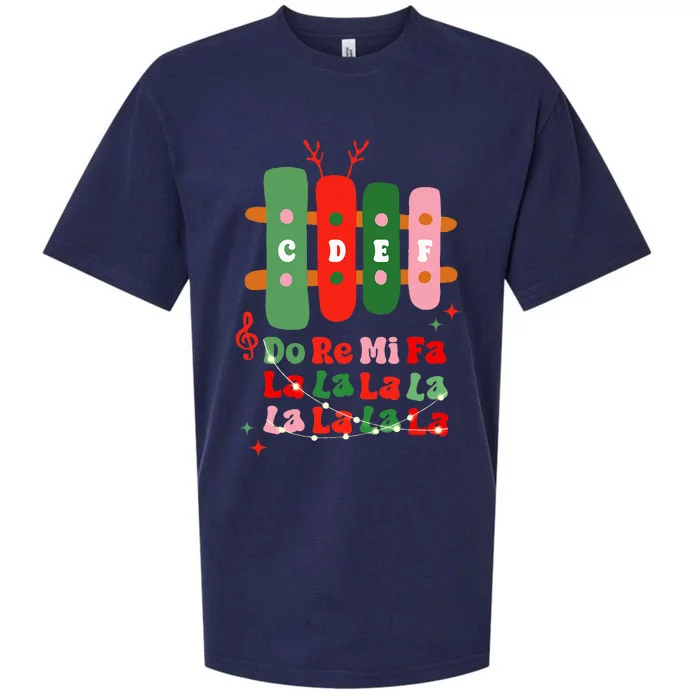 Groovy Cdef Do Re Mi Fa La La La La Music Teacher Christmas Sueded Cloud Jersey T-Shirt