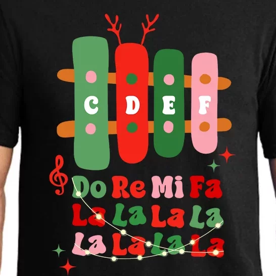 Groovy Cdef Do Re Mi Fa La La La La Music Teacher Christmas Pajama Set