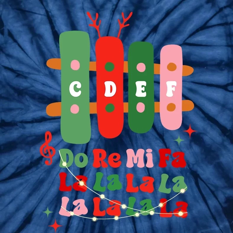 Groovy Cdef Do Re Mi Fa La La La La Music Teacher Christmas Tie-Dye T-Shirt