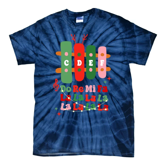 Groovy Cdef Do Re Mi Fa La La La La Music Teacher Christmas Tie-Dye T-Shirt