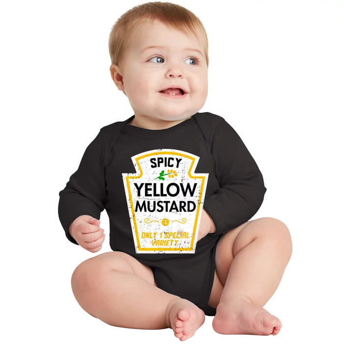 Group Condiments Diy Halloween Costume Funny Yellow Mustard Baby Long Sleeve Bodysuit