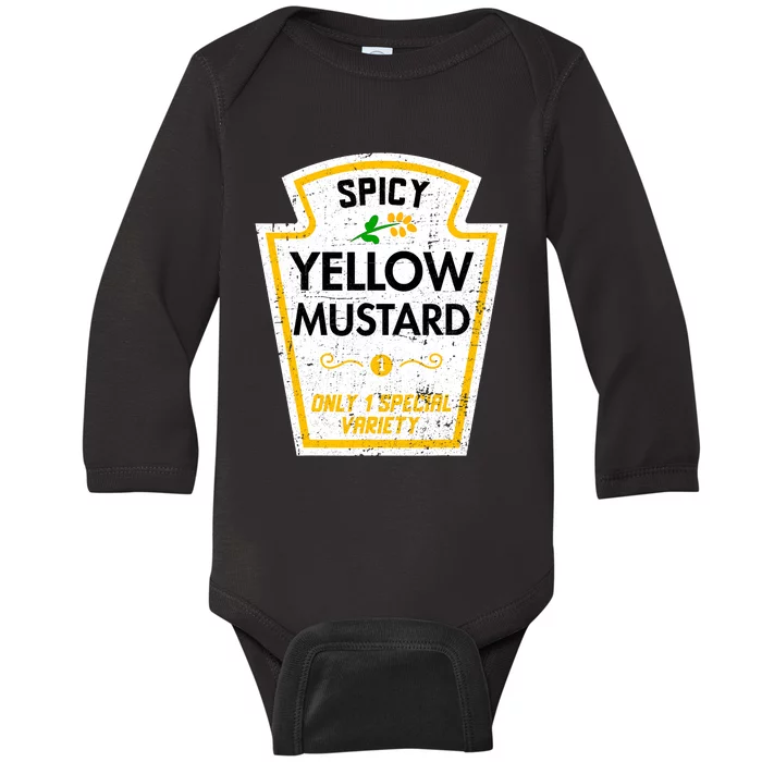 Group Condiments Diy Halloween Costume Funny Yellow Mustard Baby Long Sleeve Bodysuit