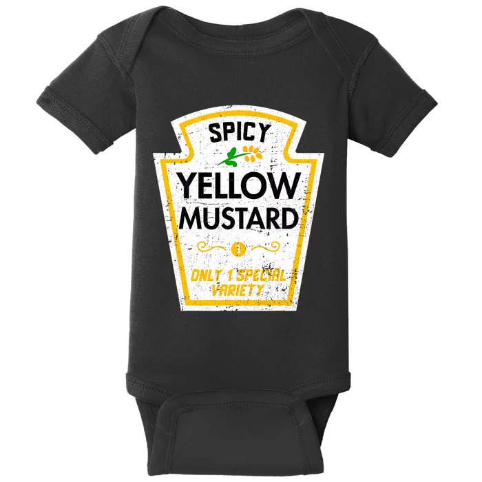 Group Condiments Diy Halloween Costume Funny Yellow Mustard Baby Bodysuit