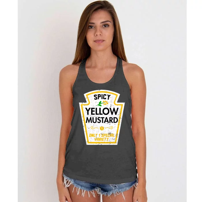 Group Condiments Diy Halloween Costume Funny Yellow Mustard Women's Knotted Racerback Tank