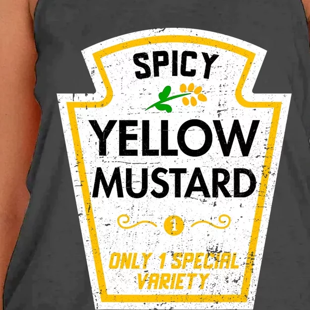 Group Condiments Diy Halloween Costume Funny Yellow Mustard Women's Knotted Racerback Tank