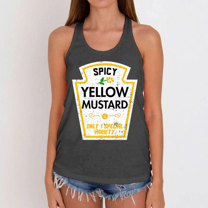 Group Condiments Diy Halloween Costume Funny Yellow Mustard Women's Knotted Racerback Tank