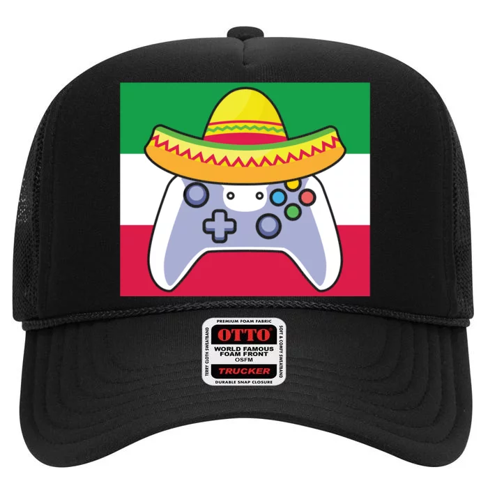 Gamer Cinco De Mayo T High Crown Mesh Trucker Hat