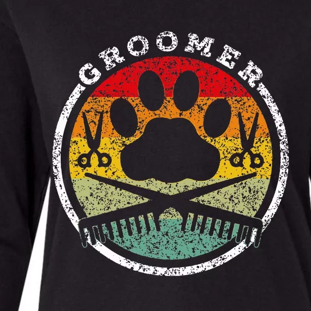 Groomer Cute Dogs Dog Grooming Womens Cotton Relaxed Long Sleeve T-Shirt