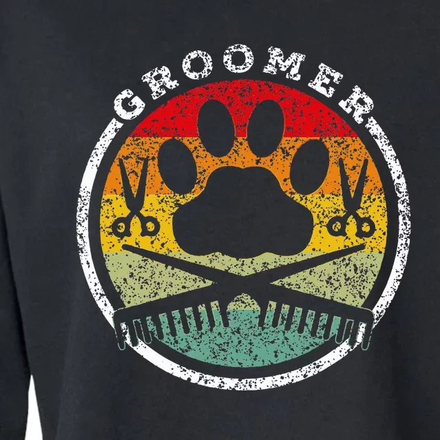 Groomer Cute Dogs Dog Grooming Cropped Pullover Crew